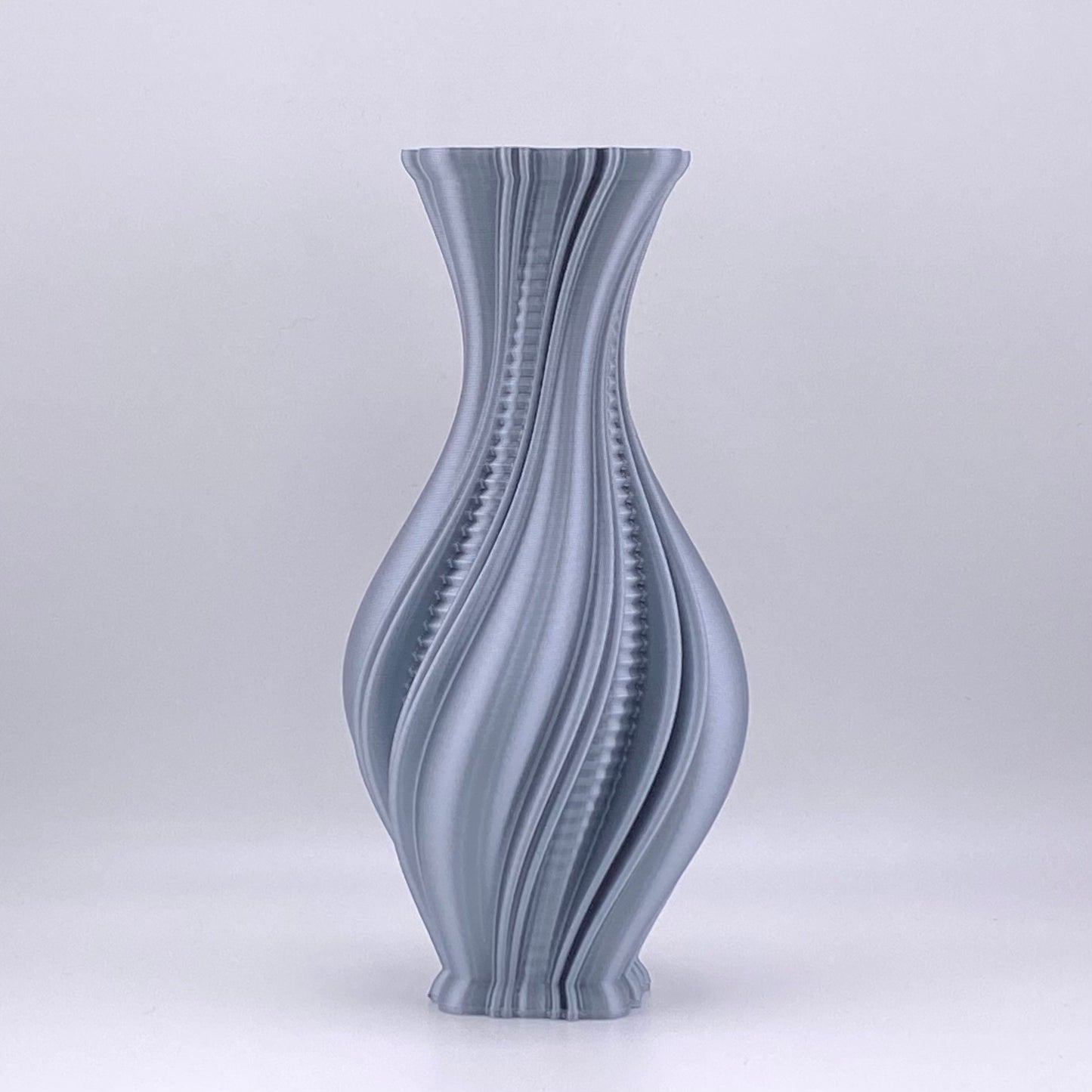 Resplendence Vase 3D printed in Liquid Silver glossy filament